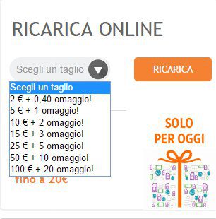Ricarica Online sconto 20%
