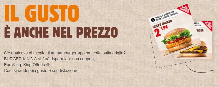 Coupon sconto Burger King