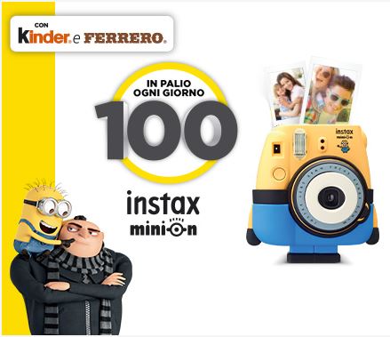 Con Kinder e Ferrero vinci 100 fotocamere istantanee instax Minion al giorno