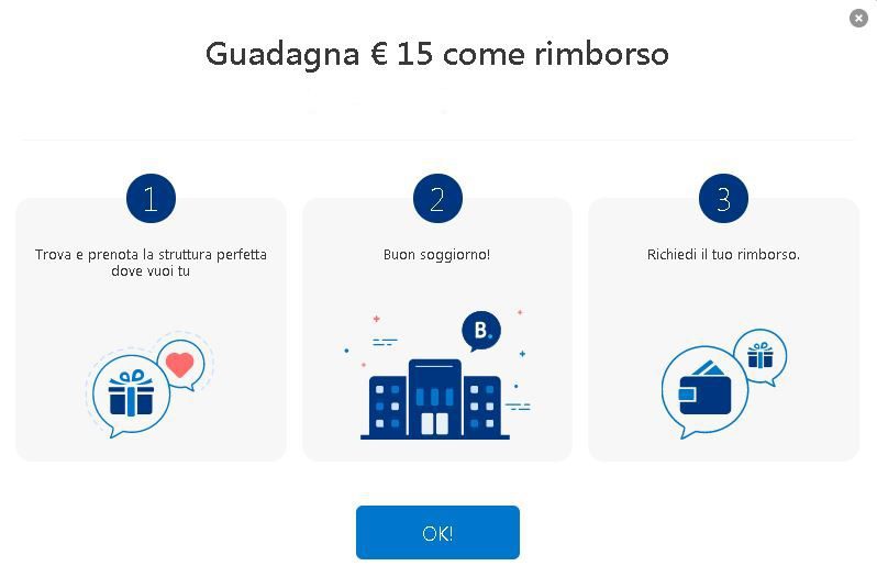 Come ottenere il rimborso di 15€ con Booking