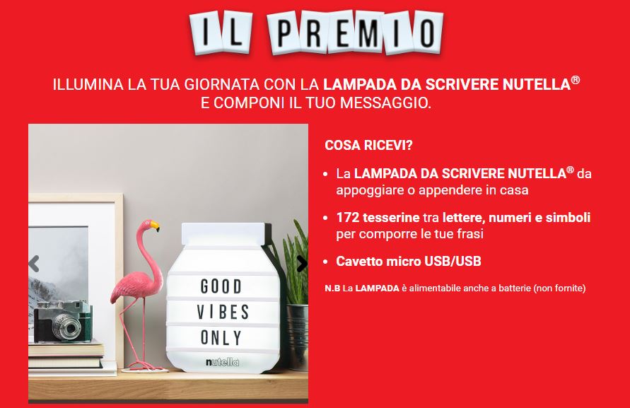 Lampada da scrivere Nutella