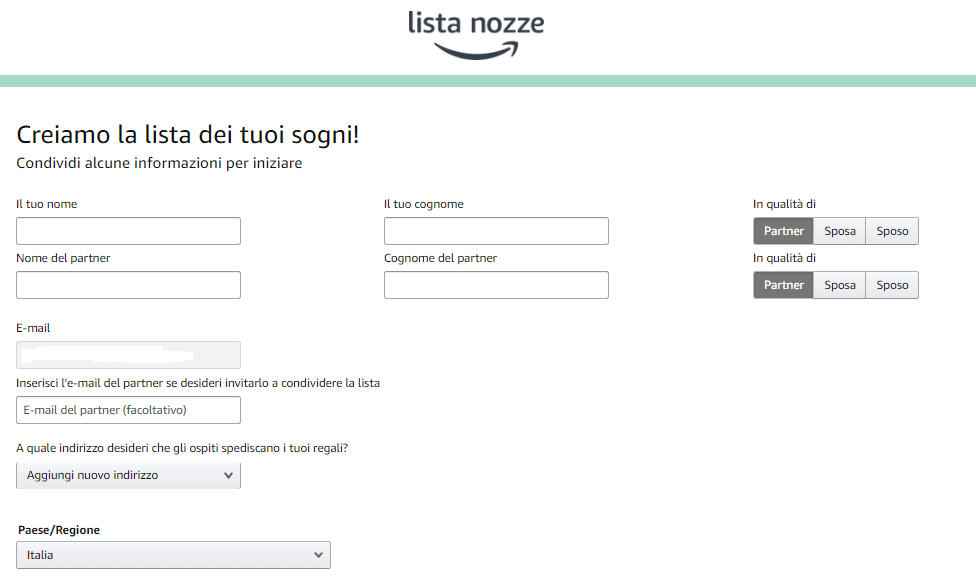 Lista Nozze Amazon
