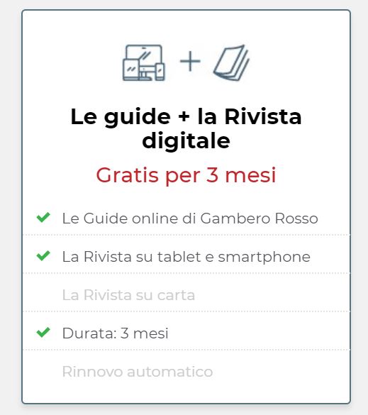 3 mesi di rivista gambero rosso gratis