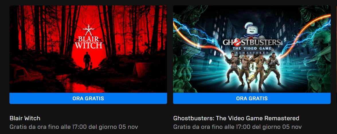 Ghostbusters e Blair Witch gratis su Epic Games Store