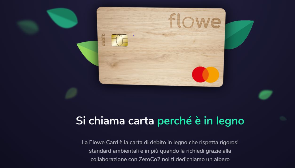 Flowe la carta in LEGNO
