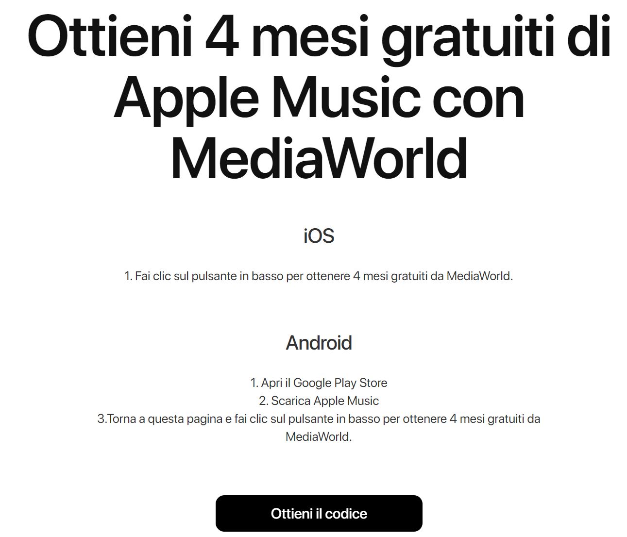 4 mesi di apple music