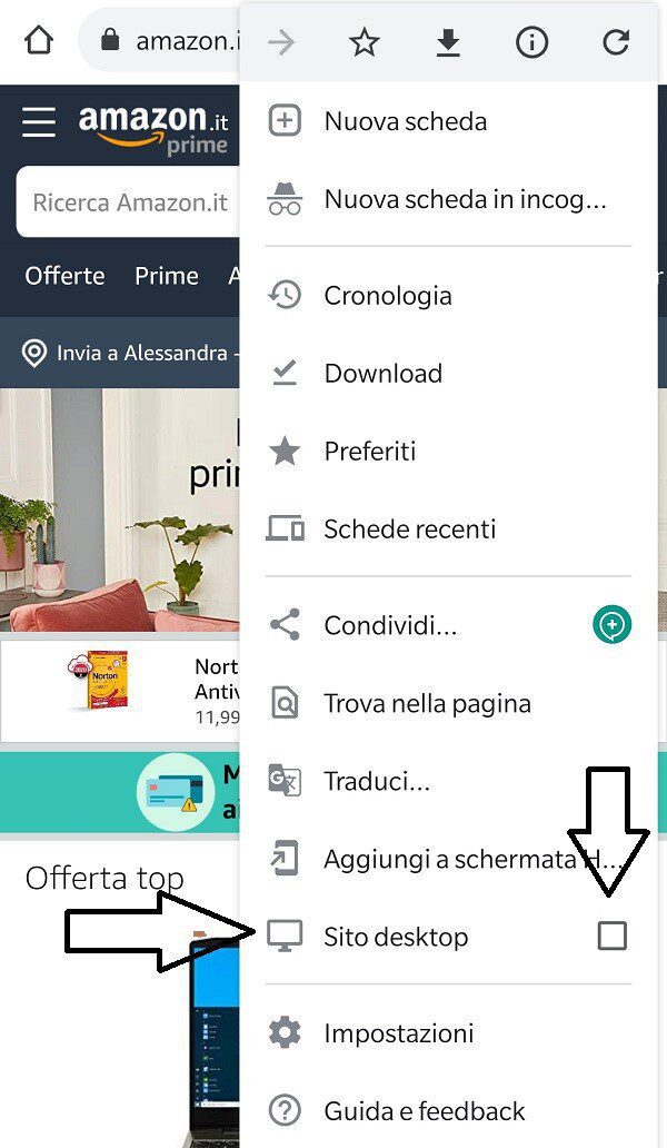 Accedi alla modalità desktop per scaricare la fattura