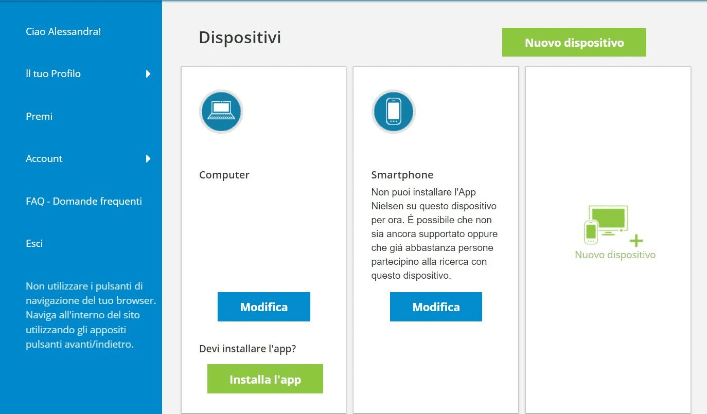 Dispositivi registrati - Nielsen