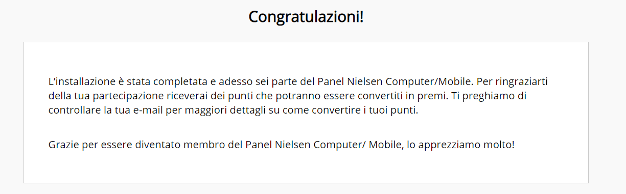 Nielsen - registrazione terminata
