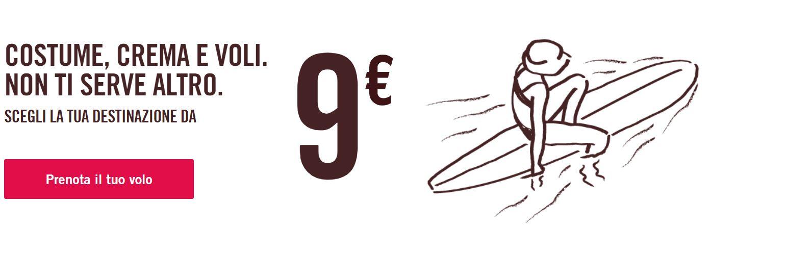 Voli con Volotea a partire da 9 euro