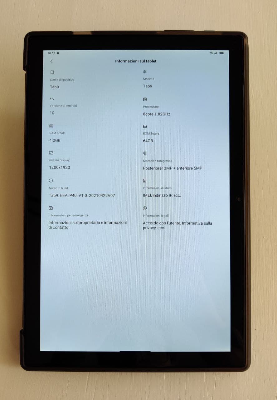 Blackview Tab 9 impostazioni tablet