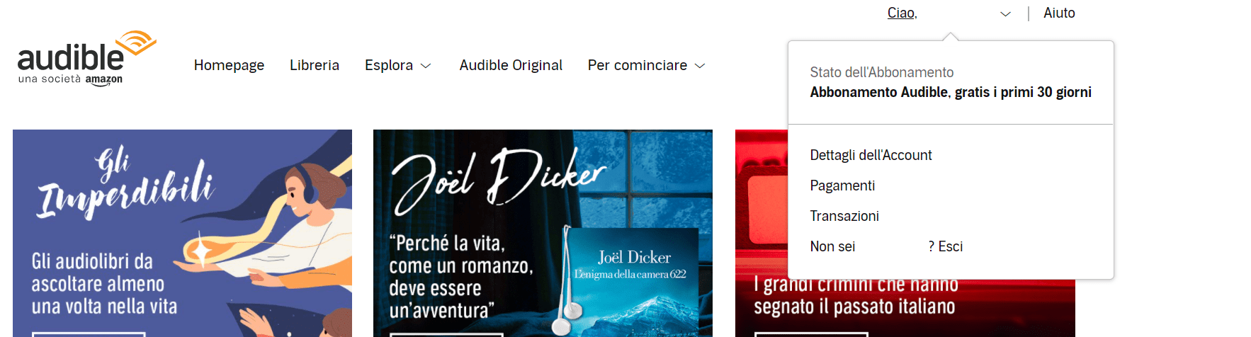 Come annullare l'abbonamento ad audible