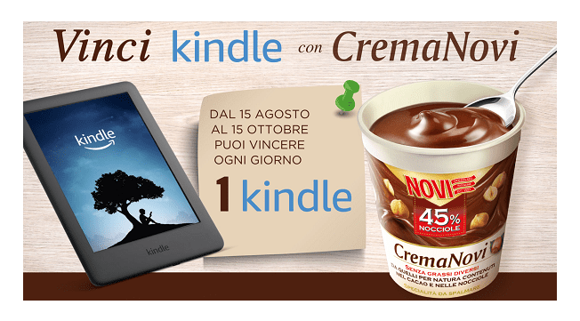 Concorso “Vinci Kindle con crema Novi”: scopri come vincere ogni giorno un ebook Kindle Amazon