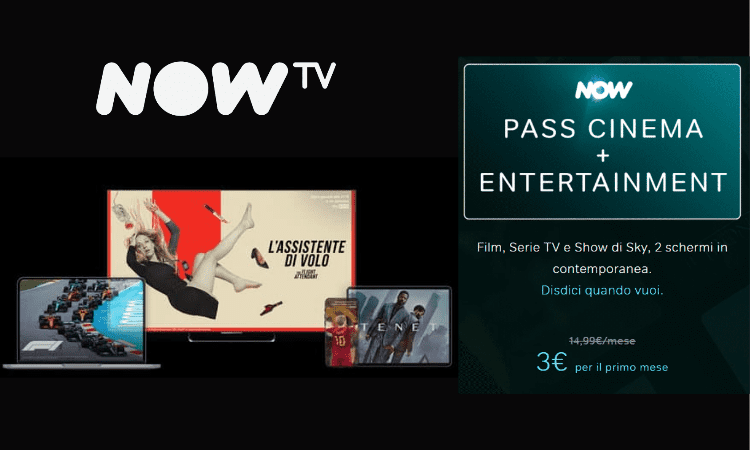 Now Tv: offerta cinema e intrattenimento a 3 euro
