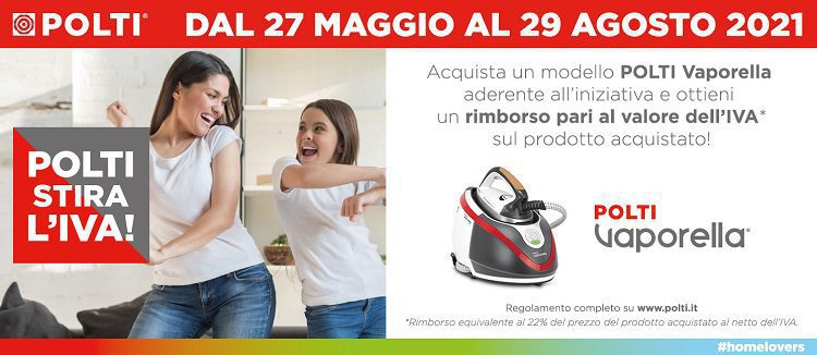Cashback Polti - promozione Polti stira l'Iva