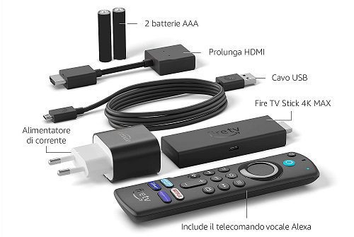Amazon Fire Tv Stick 4K Max contenuto confezione