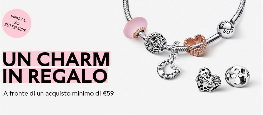 Pandora: ottieni uno charm in regalo con una spesa di 59€