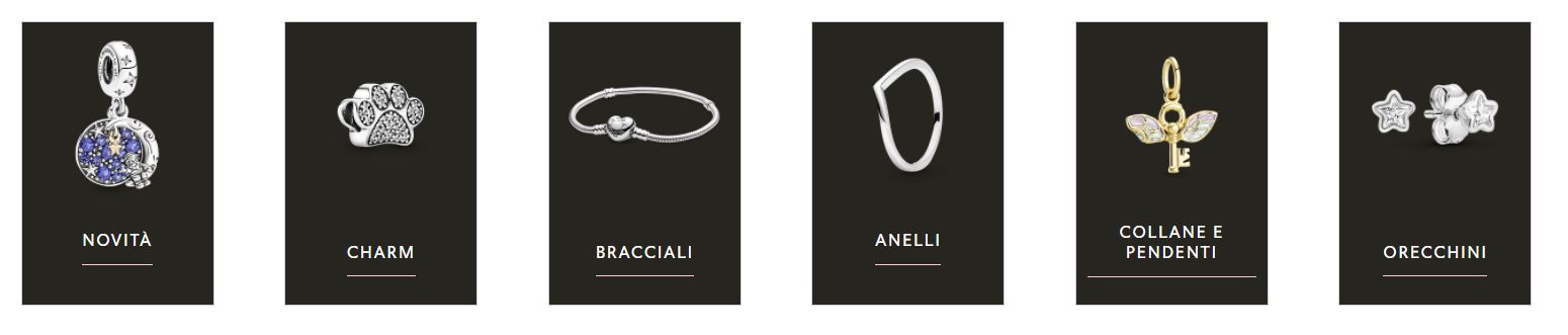 Categorie in saldo Pandora per il Black Friday