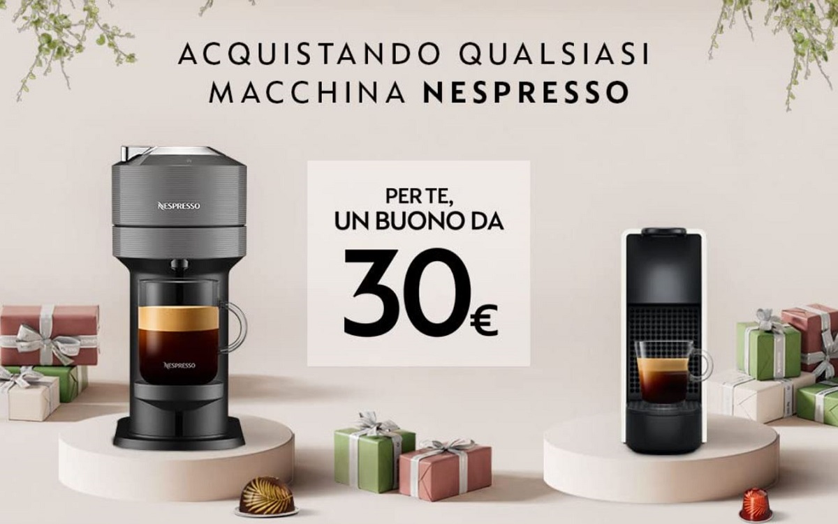 Acquista una macchina nespresso, ottieni 30€ di buono sconto