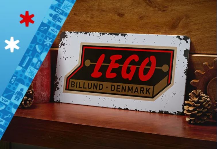 Insegna retrò LEGO di latta, omaggio vip