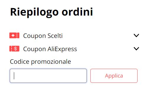 Inserire Coupon Aliexpress