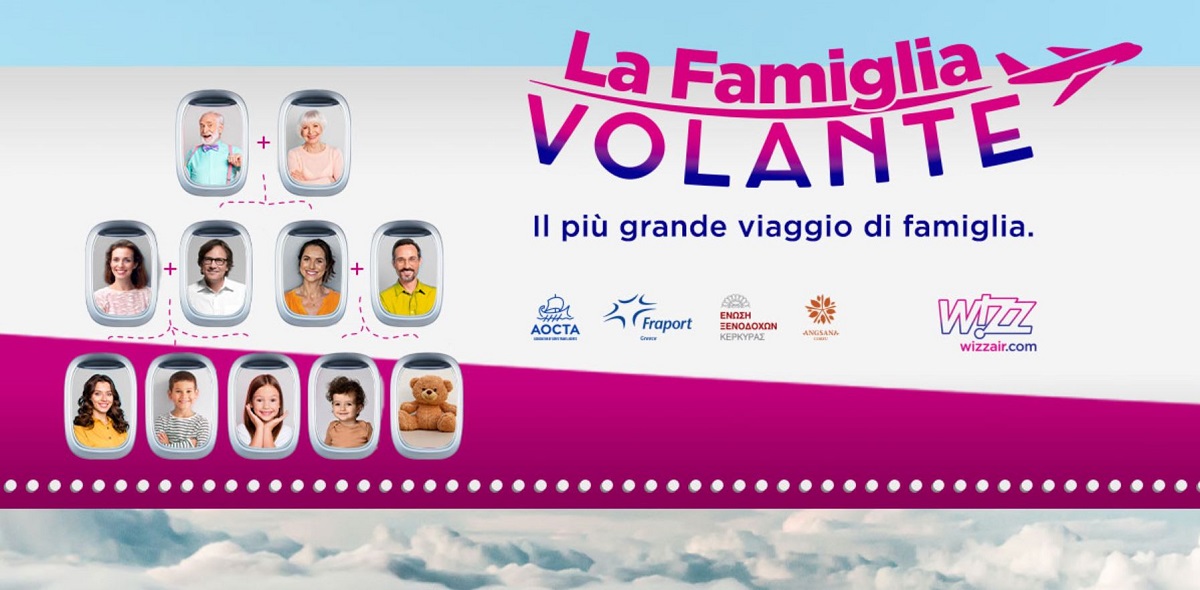 Con “la Famiglia volante” di WizzAir vinci gratis un weekend a Corfù