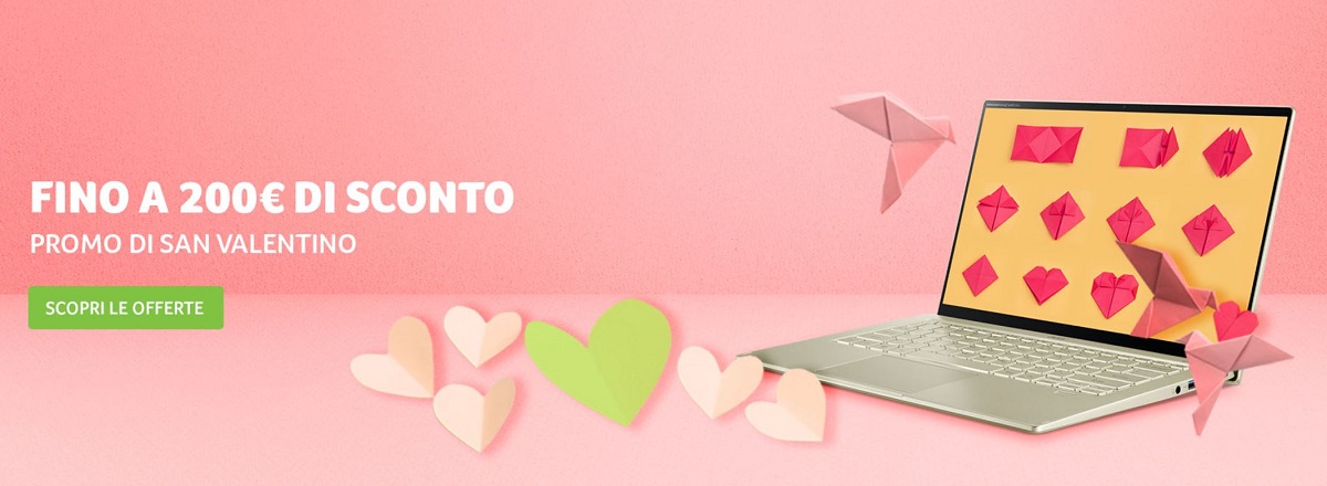 Sono iniziate le offerte Acer di San Valentino: fino a 200€ di sconto!