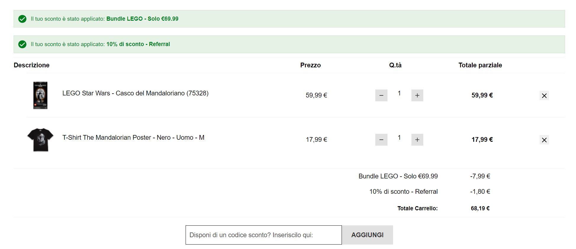 Bundle Casco Mandaloriano + maglietta in sconto su Zavvi