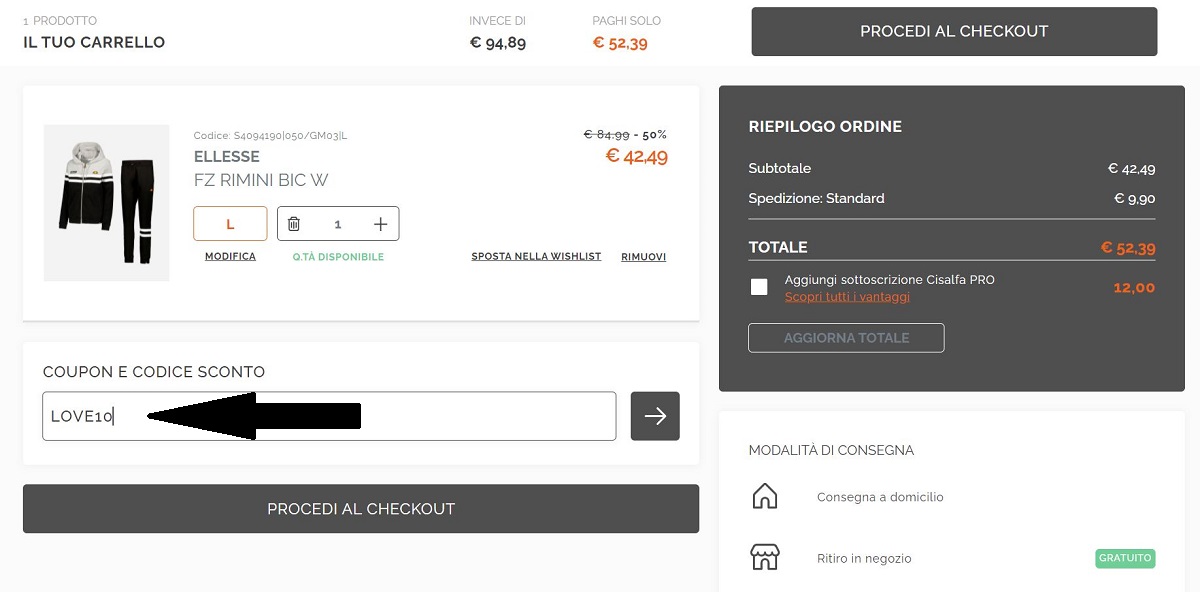Cisalfa San Valentino Carrello