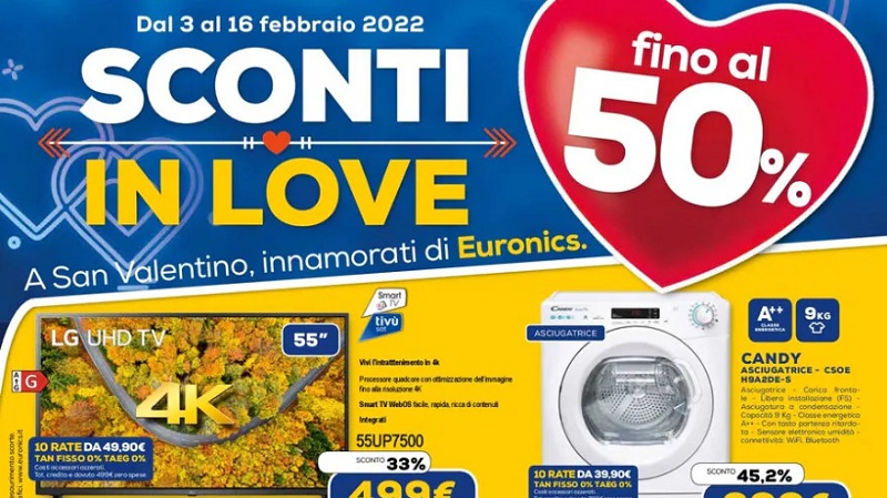 Con gli “Sconti in love” di Euronics vivi un San Valentino pieno di offerte