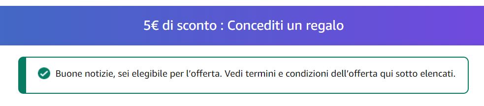 Promo Amazon "Concediti un regalo"