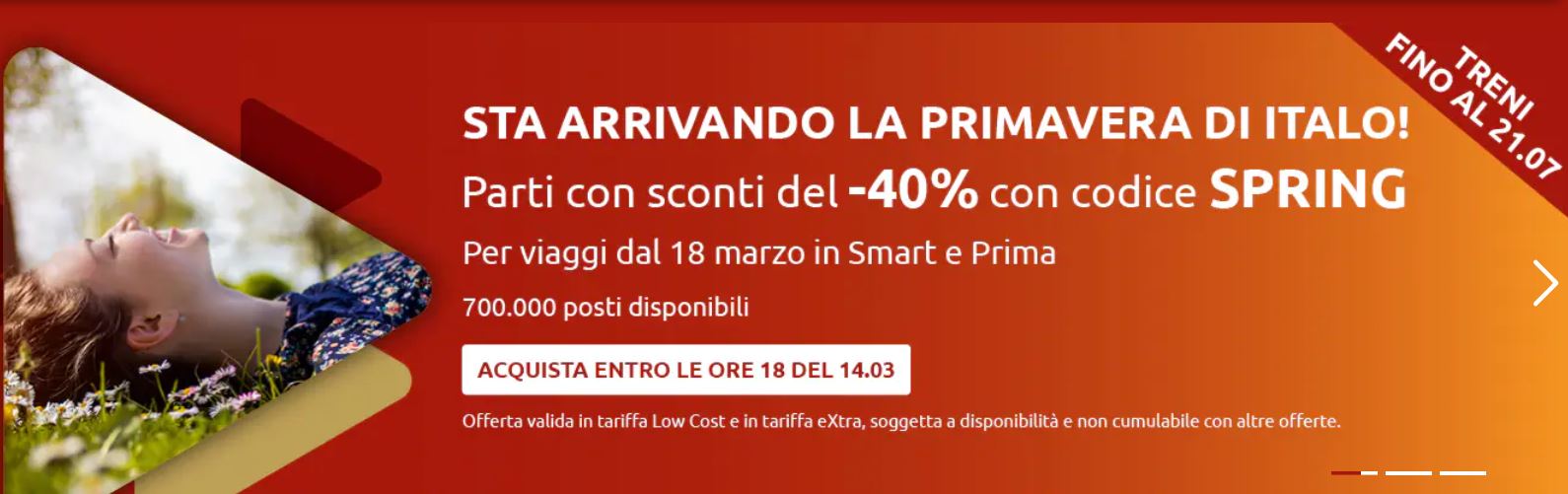 Offerta Italo codice SPRING