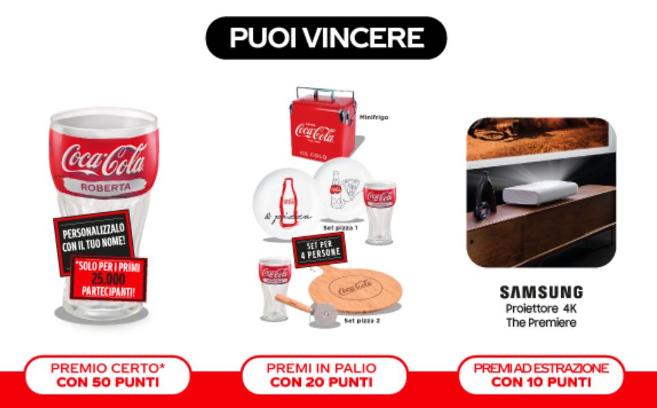 Premi in palio concorso cola cola 2022