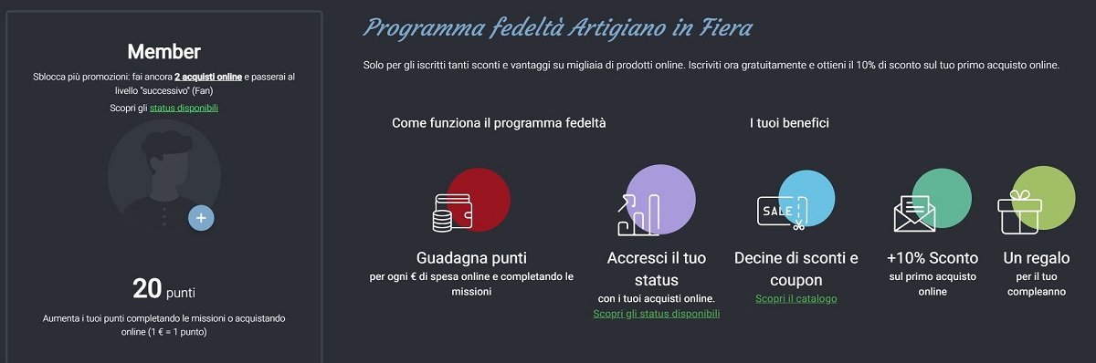Programma fedeltà Artigiano in Fiera