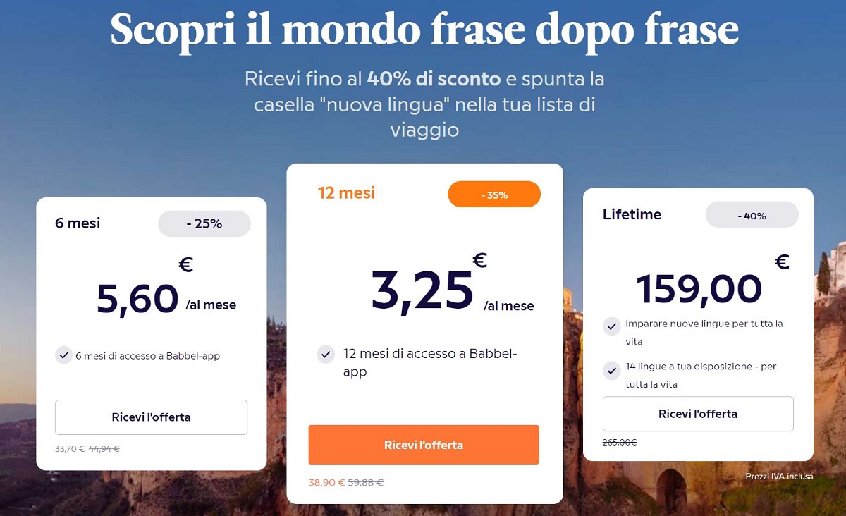 Babbel app e Life - offerte aprile 2022