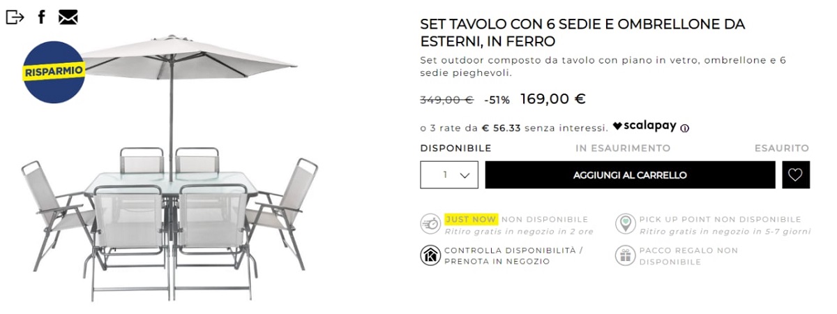 Set Tavolo kasanova in offerta