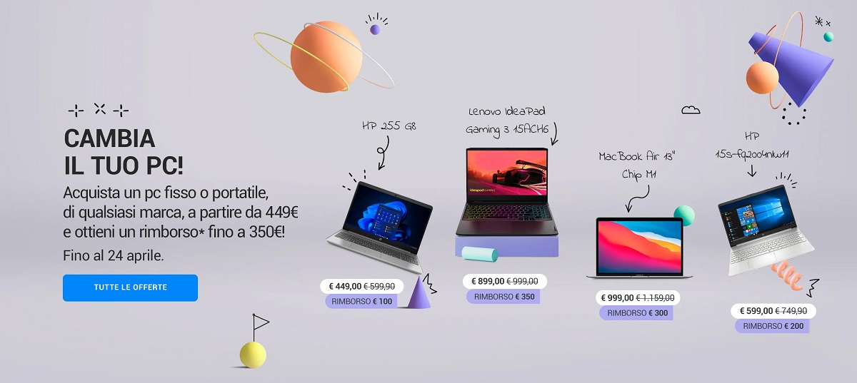 Con Unieuro incredibili rimborsi fino a 350 euro se rottami il tuo vecchio pc