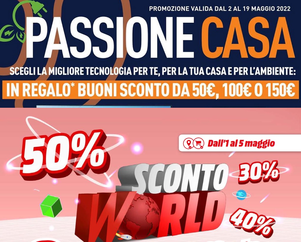 Mediaworld, Unieuro, Euronics: sconti da urlo per pochi giorni