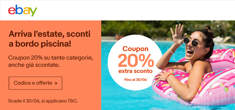 Coupon ebay -20% giugno 2022