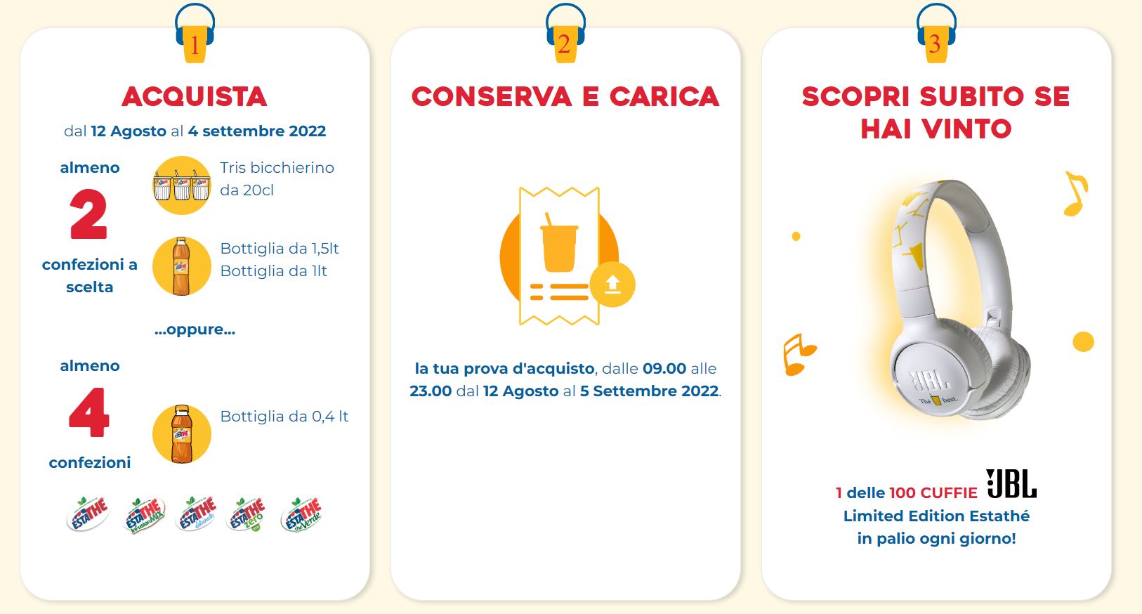 Con Estathé vinci cuffie JBL 2022 - come partecipare