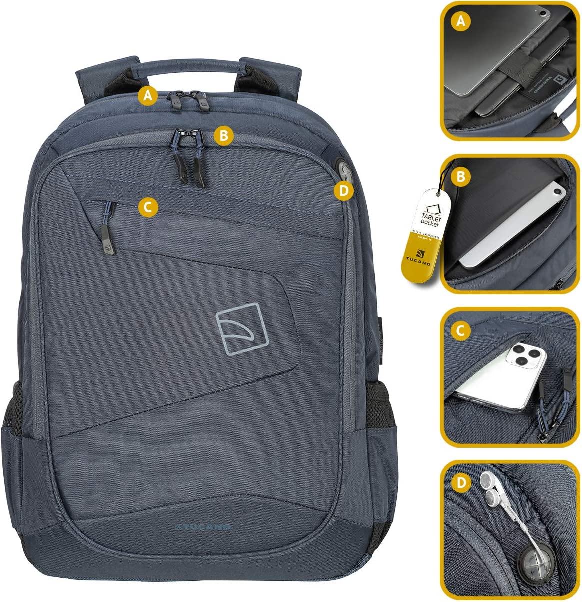 Tucano Lato Backpack Zaino per MacBook PRO 17" e Notebook 17"