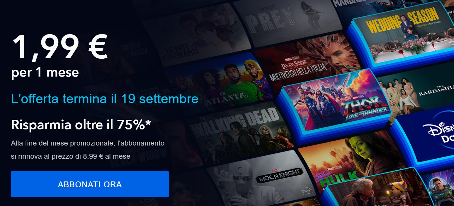 Disney+ offerta un mese a 1,99 euro