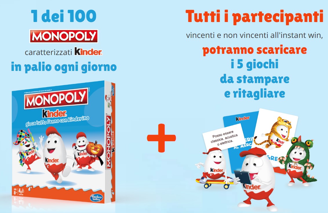 Concorso Kinder Game 2022 contenuto scatola monopoly