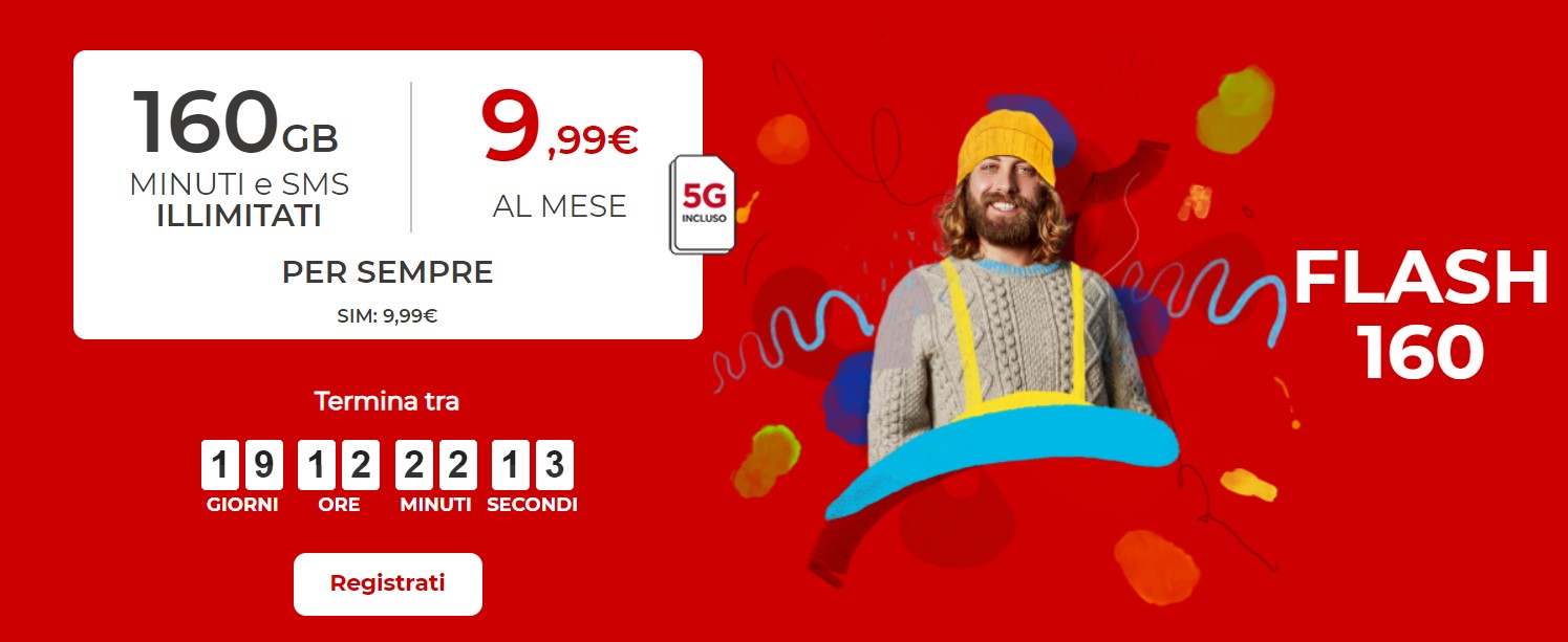 Iliad Flash 160: la nuova offerta con un mare di giga a soli 9,99€