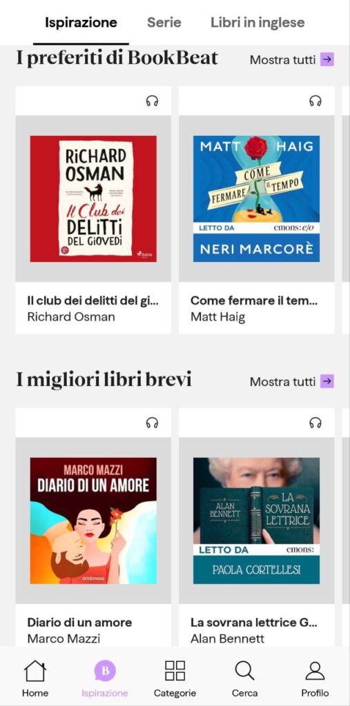 Suggerimenti Libri BookBeat