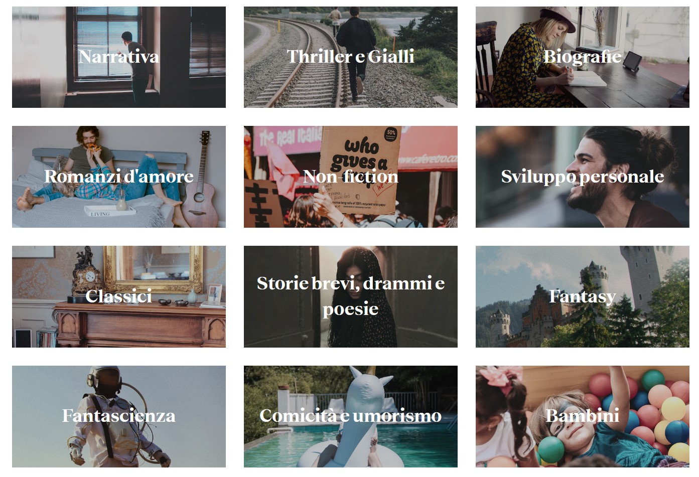 Categorie disponibili BookBeat