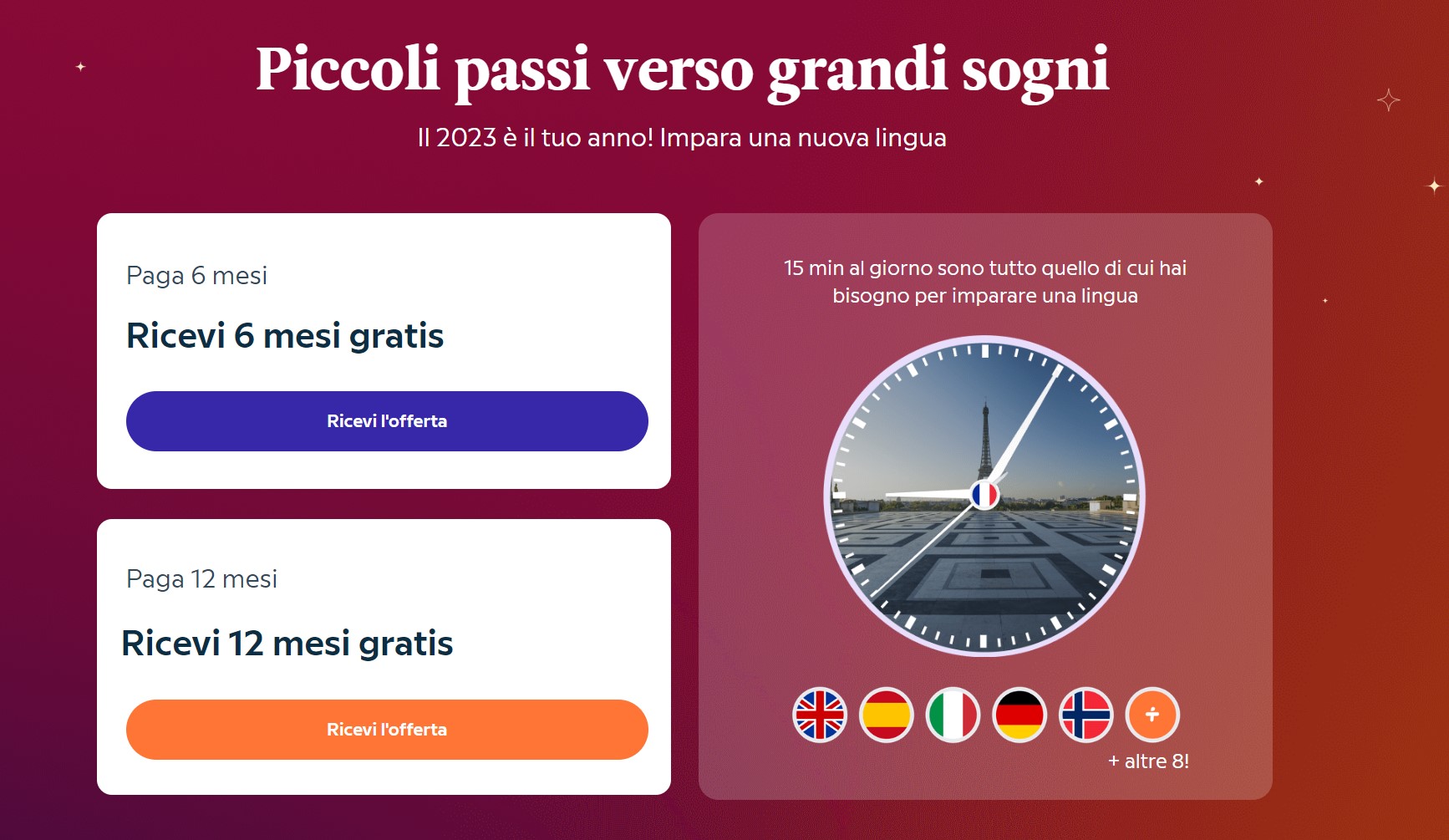 Promozione Babbel 2023