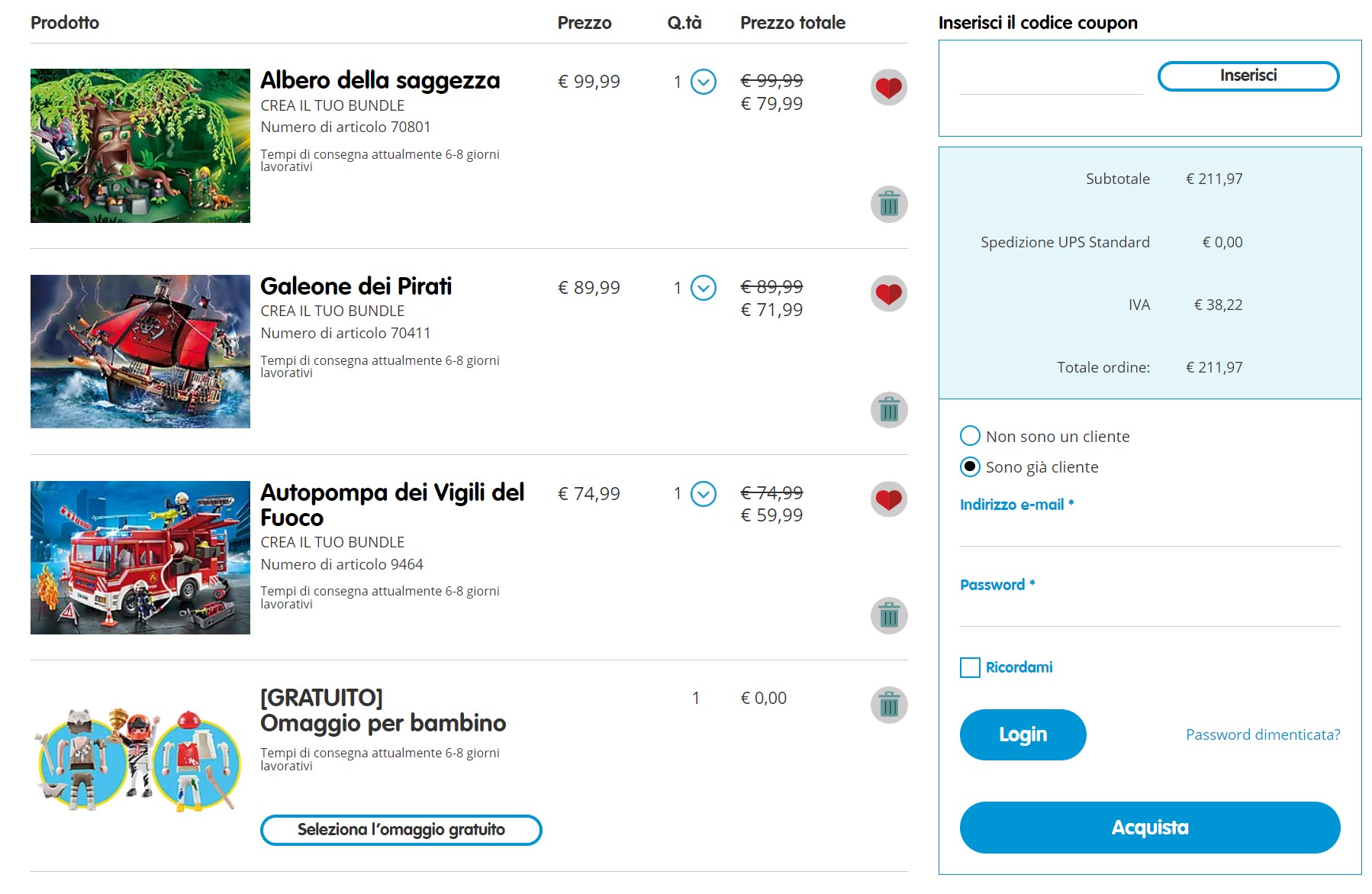 Carrello playmobil offerta bundle 20%