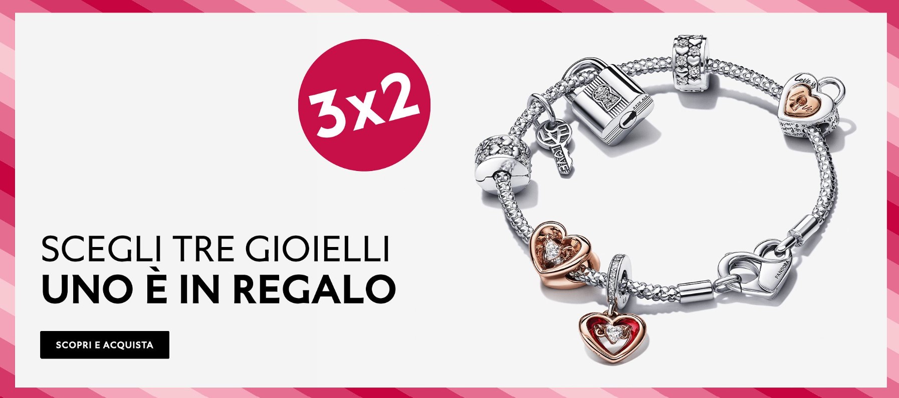 Promozione Pandora 3X2 – Scegli 3 gioielli Pandora, 1 è in regalo!