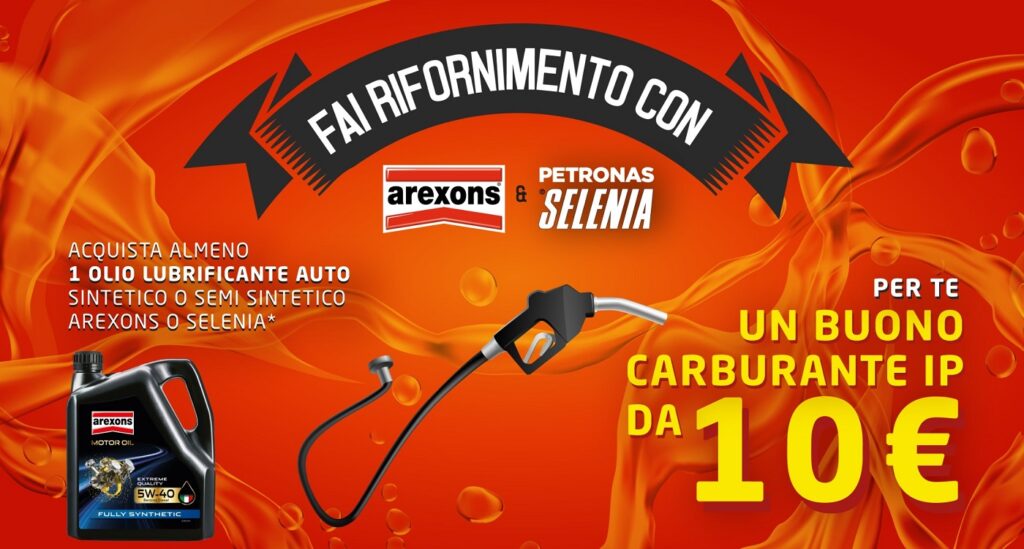 Arexons e Selenia regalano un buono carburante da 10€
